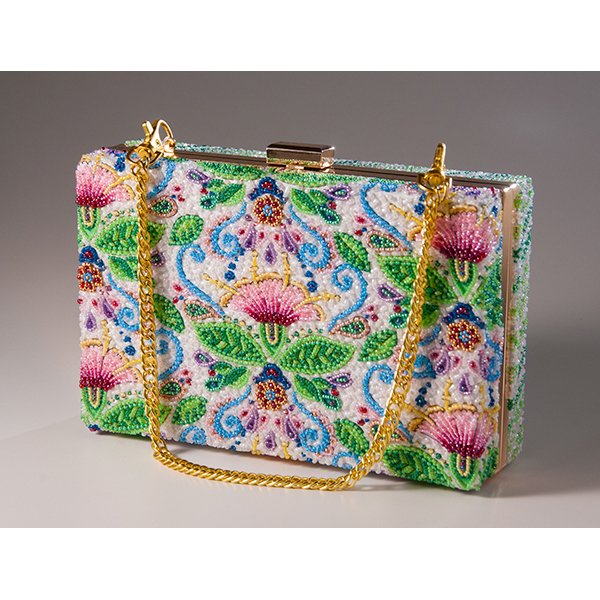 Circe Floral Jacquard Pouch Clutch